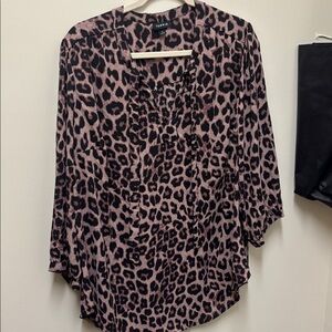 Torrid Pink and Black Leopard Print Top